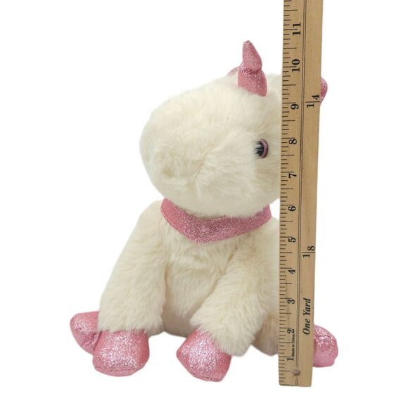 Unicorn Plush Sparkle Shimmer Pink Collar Horn Feet 10.5" Stuffed Animal Toy - Picture 13 of 13